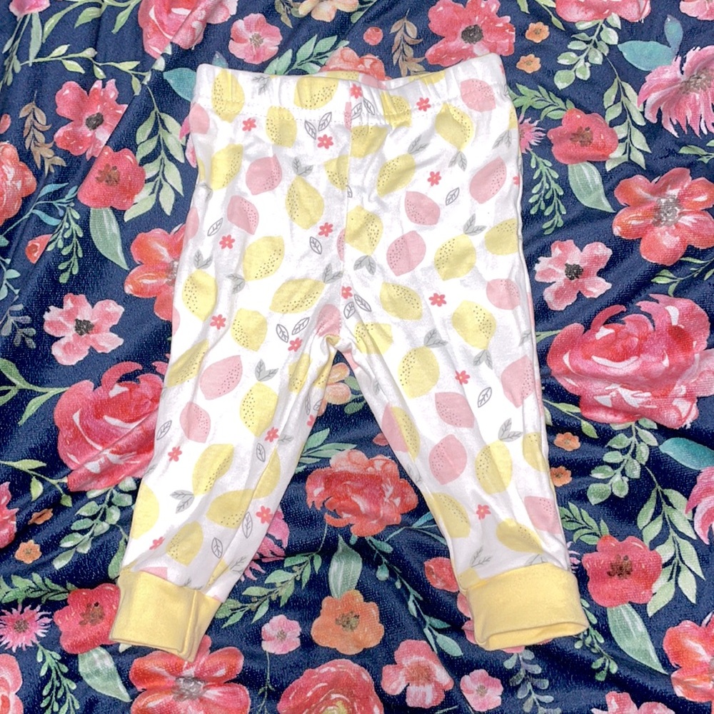 Pink and yellow lemon pants NEVER WORN